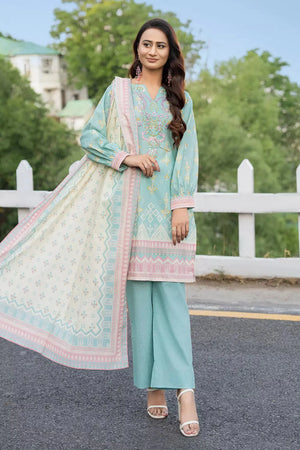 3PC Embroidered Unstitched Lawn Suit KL-2733