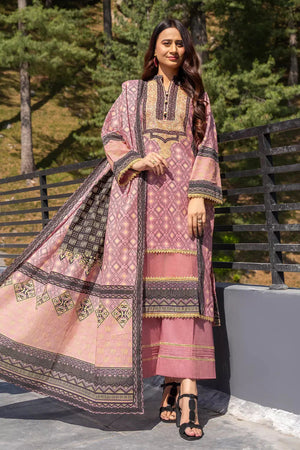 3PC Embroidered Unstitched Lawn Suit KL-2735