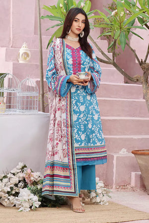 3PC Embroidered Unstitched Lawn Suit KL-2808