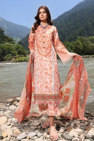 3PC Embroidered Unstitched Lawn Suit KOE-2168