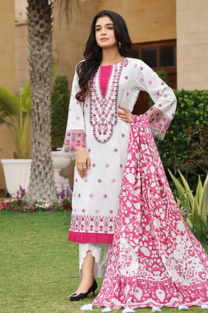 3PC Embroidered Unstitched Lawn Suit KSE-2448