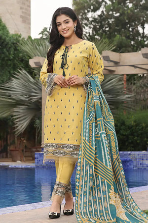 3PC Embroidered Unstitched Lawn Suit KSE-2452