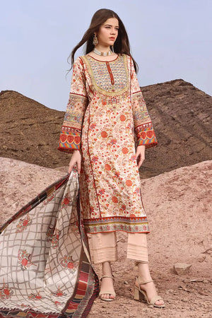 3PC Embroidered Unstitched Lawn Suit KSE-2472