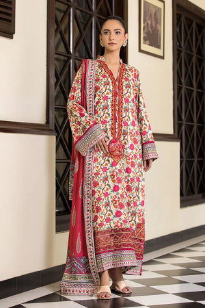 3PC Embroidered Unstitched Linen Suit KLE-2964