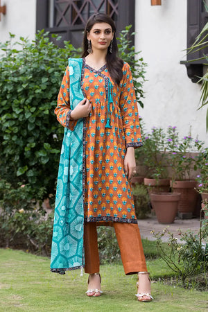 3PC Printed Unstitched Karandi Suit KKR-2940