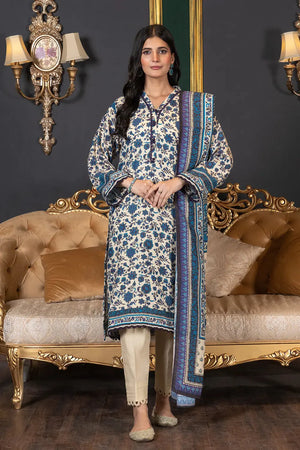 3PC Printed Unstitched Karandi Suit KKR-2947