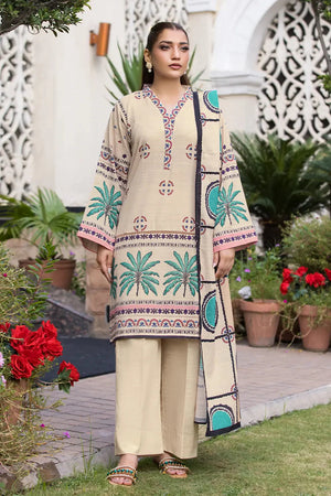 3PC Printed Unstitched Khaddar Suit KKH-2880