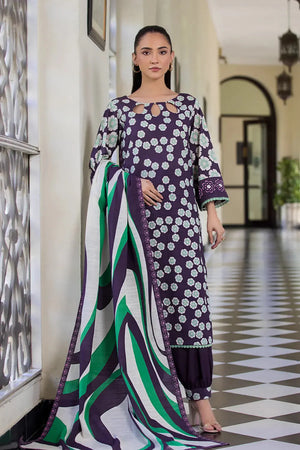 3PC Printed Unstitched Khaddar Suit KKH-2883