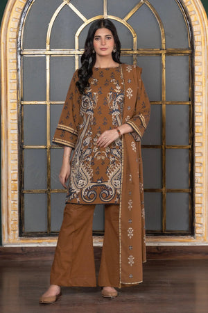 3PC Printed Unstitched Khaddar Suit KKH-2928