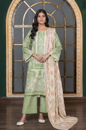 3PC Printed Unstitched Khaddar Suit KKH-2929