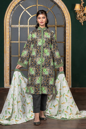 3PC Printed Unstitched Khaddar Suit KKH-2930