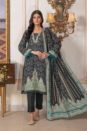 3PC Printed Unstitched Khaddar Suit KKH-2934