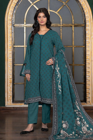 3PC Printed Unstitched Khaddar Suit KKH-2935