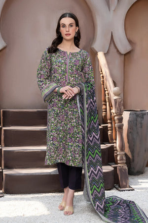 3PC Printed Unstitched Khaddar Suit KKH-3010