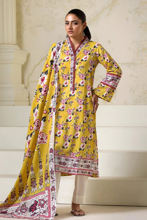 3PC Printed Unstitched Lawn Suit KLA-2749