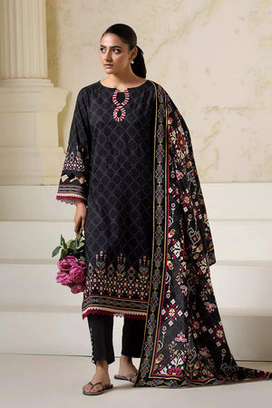 3PC Printed Unstitched Lawn Suit KLA-2752