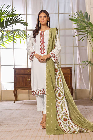 3PC Unstitched Embroidered Jacquard Linen Suit KJE-2282