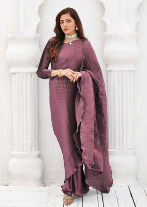 Lavender - Pleated Gown Saree