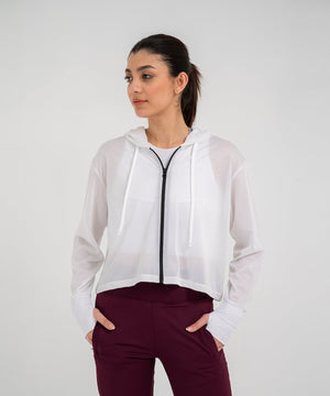 Women's B-Fit Mesh Cropped Hoodie