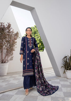 Winter Luxury Embroidered Dhannak D23103