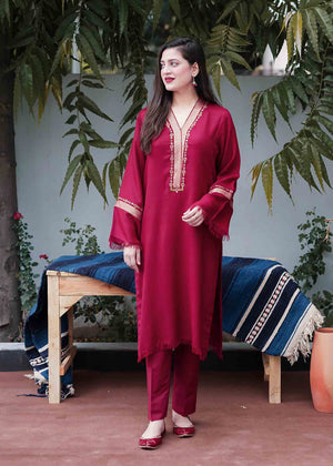 Reddish Maroon Pashmina Kurta