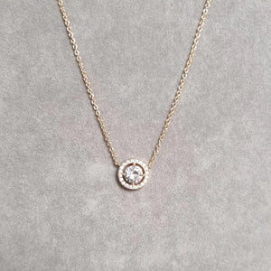 Cubic Zirconia Round Necklace (A04)