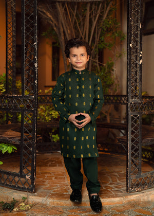 Dark Green Boys Kurta Pajama