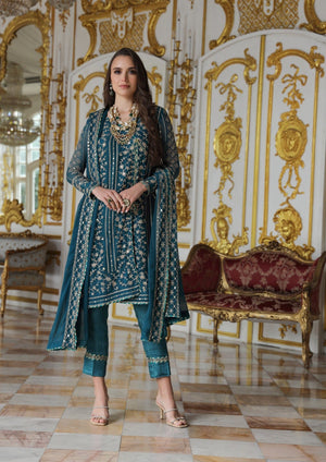 Crystal Tel – Embroidered Chiffon Unstitched 3Pc Suit