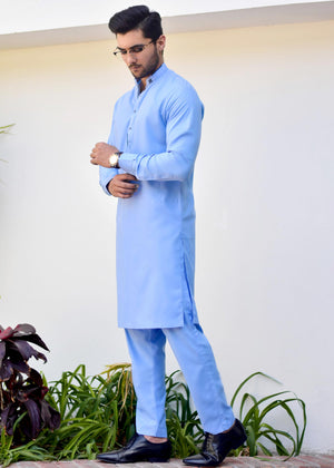 Sky Blue- Designer Kurta Pajama - WW-GL-1007