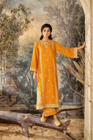 LW2-06 Mustard Embroidered 2 Piece