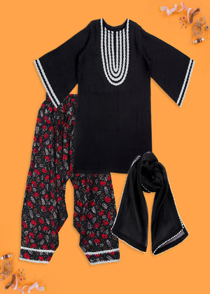 Qous e Qazah - Achromatic - 3 Piece Outfit