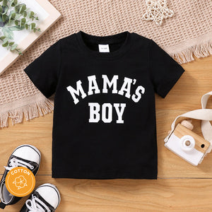 Baby Boy/Girl 95% Cotton Short-sleeve Letter Print Tee