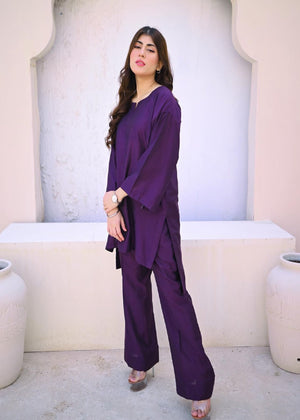 Deep Violet Two Piece Dress