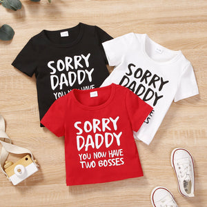 Baby Boy/Girl 95% Cotton Short-sleeve Letter Print Tee