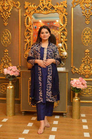 RANG MEHAL COAT NAVY BLUE