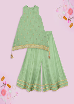 Qoas-e-Qazah-Pistachio - 2 Piece Formal Wear