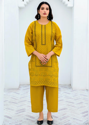 Stitched embroidered semi formal 2 piece suit