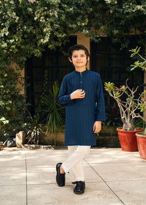 Ink Blue Boys kurta