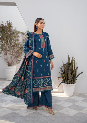 Winter Luxury Embroidered Dhannak D23101