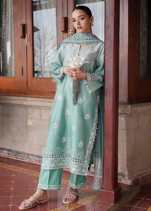 AQUA MELODY-3PC SATIN EMBROIDERED SUIT