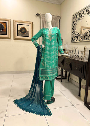 Light Green Chikankari 3pc Suit