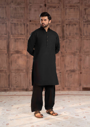 Black Shalwar Kameez in Collar