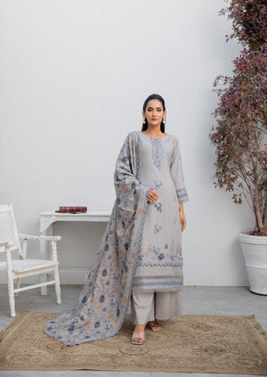 Winter Luxury Embroidered Dhannak D23107