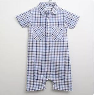 Boys Romper Grey Check