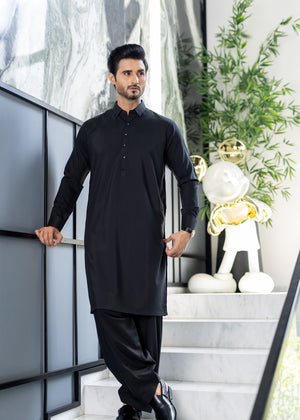 Stitched Shalwar Kameez (SPS37) Black