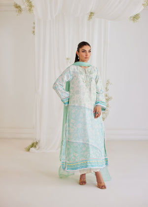 Carman Aqua Shirt and Dupatta