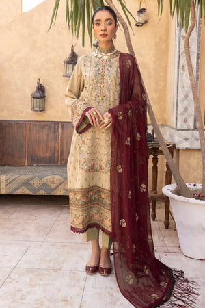 TA-07 : Unstitched Embroidered Slub Karandi 3PC