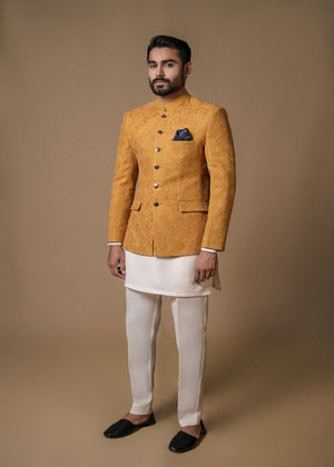 YELLOW EMBROIDERY PRINCE COAT