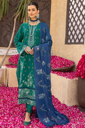 TA-01 : Unstitched Embroidered Slub Karandi 3PC