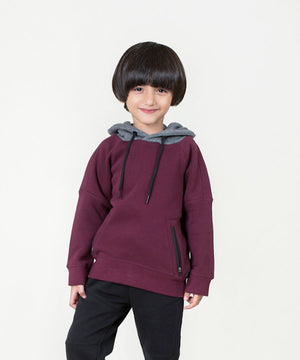 Boys' Contrast Pull Over Hoodie